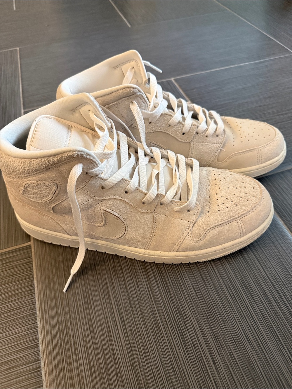 Jordan Men’s High-Top Sneakers in Beige Suede - size 12